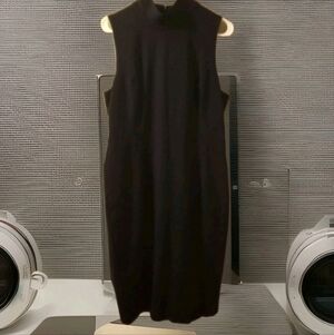 White House Black Market Womens 14 Midi Black  Sleeveless Casual Dress Versatile